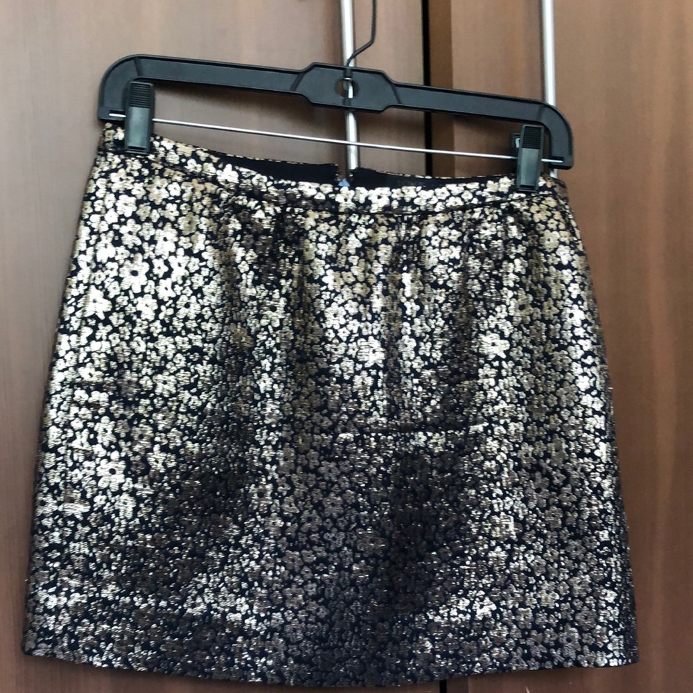J.Crew Collection Gold Jacquard Mini Skirt